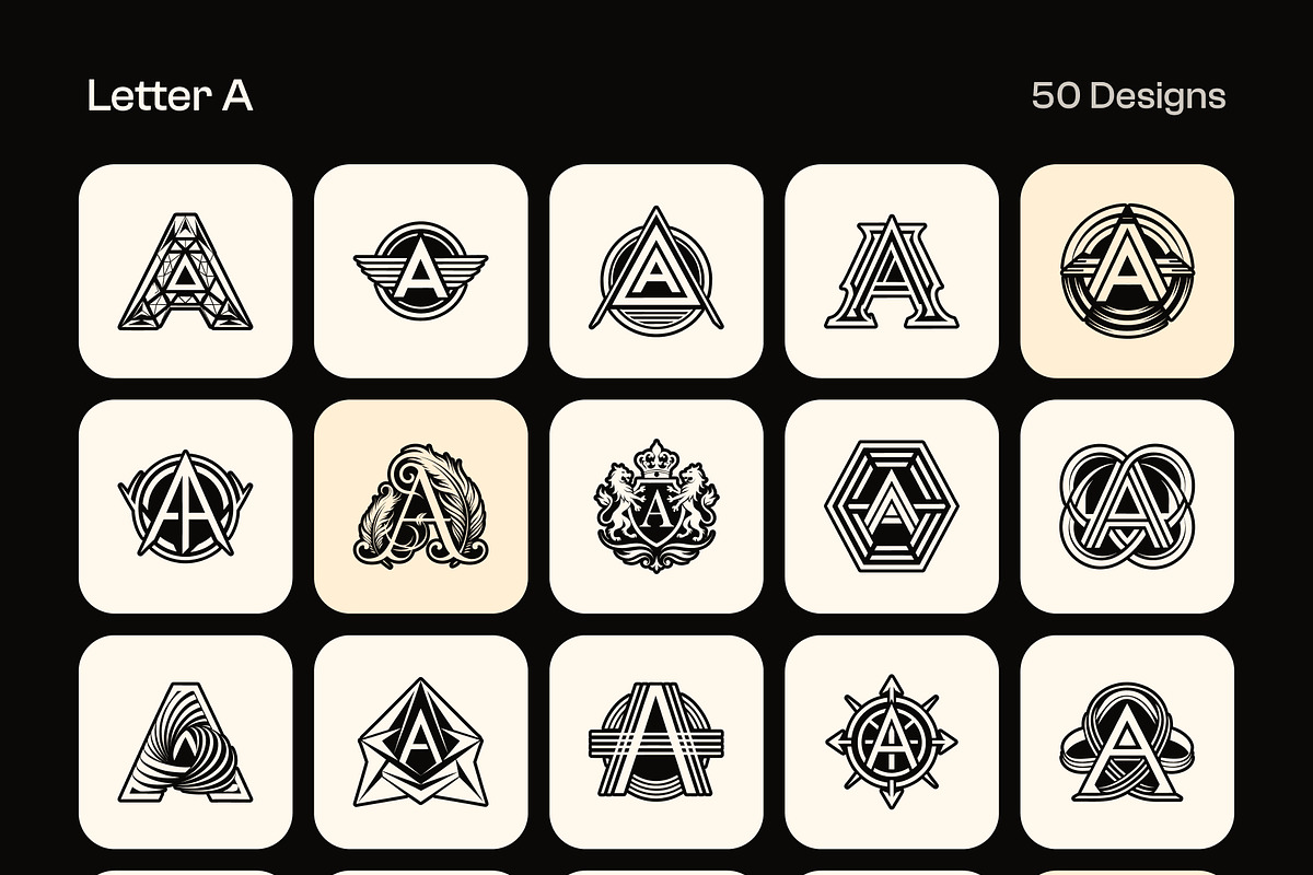1400 Alphabet Letters Logo, a Solid Icon by Creative Stall (Photo 8 of 34)