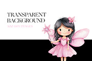 Pink Fairy Clipart, Watercolor Fairy, a Decorative Illustration by BrushstrokeArtGB (Thumbnail 7 of 9)