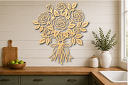 Rose Bouquet Wall Art SVG, an Object Graphic by DreamCafeArt (Thumbnail 3 of 4)