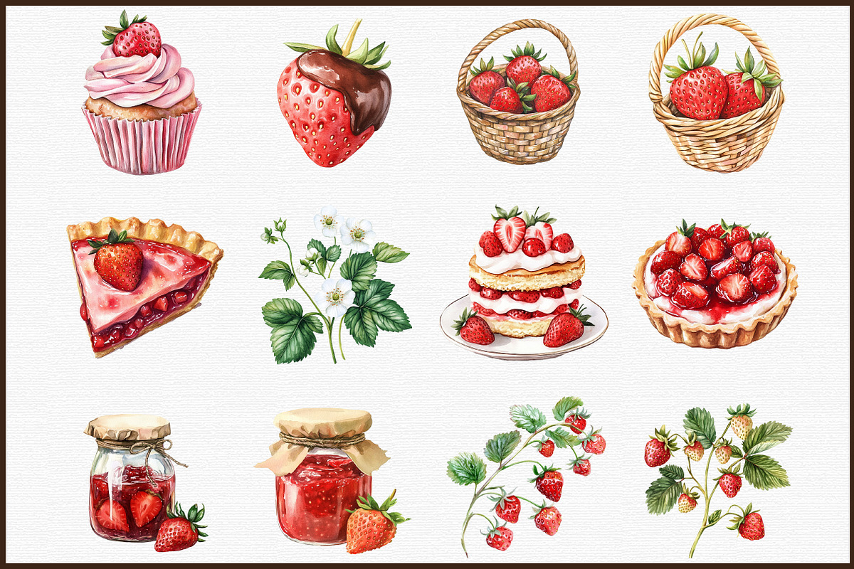 Strawberry Clipart Cottagecore Png S, an Illustration by Sublimation Artist (Photo 3 of 6)