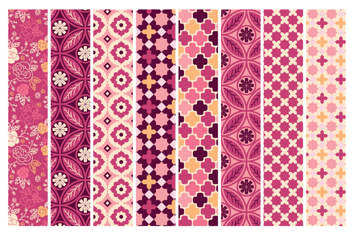 Moroccan Pink Patterns - Vector, a Pattern Graphic by The Pen and Brush (Photo 3 of 5)