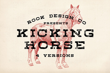 Kicking Horse - 4 Font Family, a Slab Serif Font by Greg Nicholls