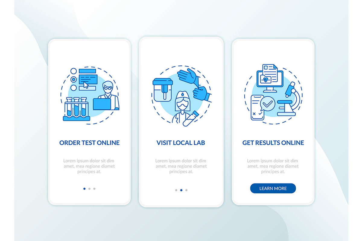 Laboratory test request app pages, a Templates & Theme by IMG Visuals
