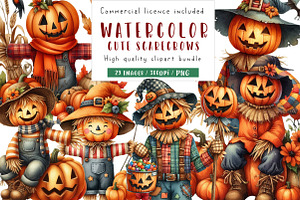 Cute Scarecrows clipart, an Illustration by CreationArt