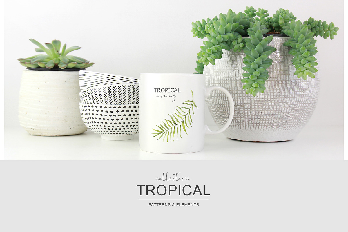 Tropical watercolor collection., a Pattern Graphic by BrushArtDesigns (Photo 13 of 13)