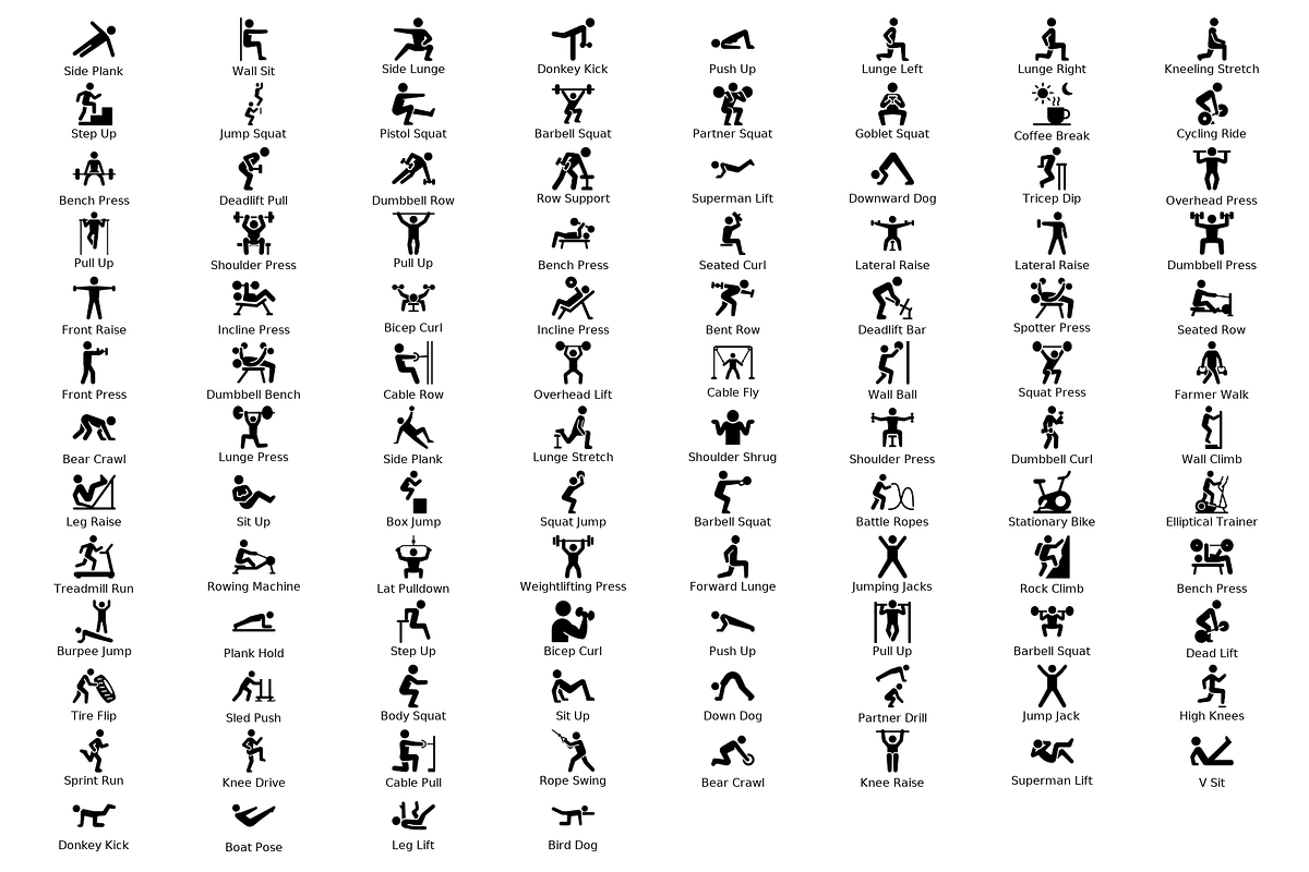 Gym Exercise icons, an Icon by Symbolic Language (Photo 2 of 2)
