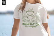 Whimsical Meditating Frog T-shirt, an Animal Illustration by shaondesigns (Thumbnail 3 of 6)