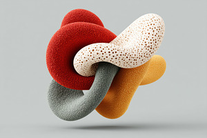 Abstract 3D Shapes Textured Surfaces, a Photo by Virgo Studio
