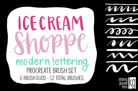 Ice Cream Shoppe Brush Lettering Set