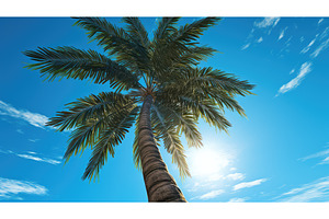 sky 3d palm tree ai generated, a Nature Photo by pikepicture
