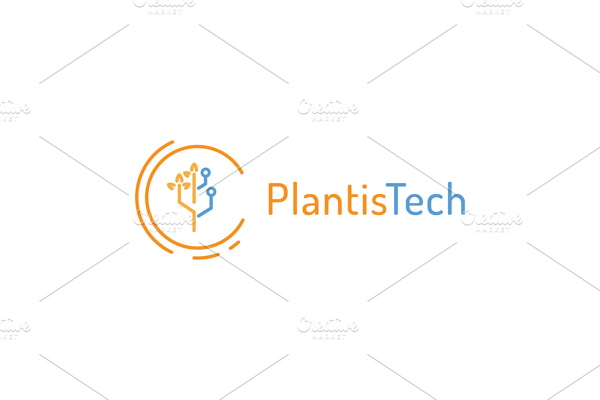 Plants and Tech logo design, a Branding & Logo Template by MuzaInspires (Photo 1 of 5)