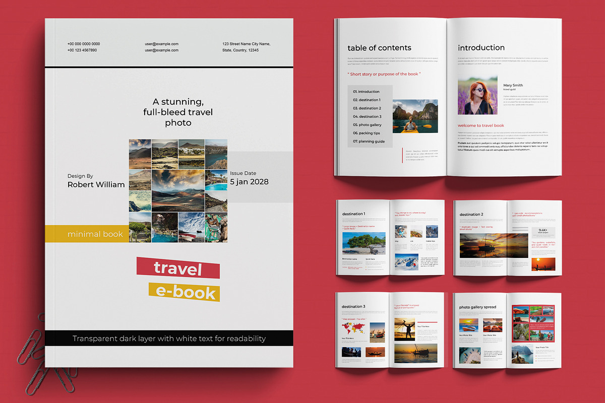 Modern Travel E Book Template Design, a Brochure Template by MightyDesign (Photo 1 of 6)