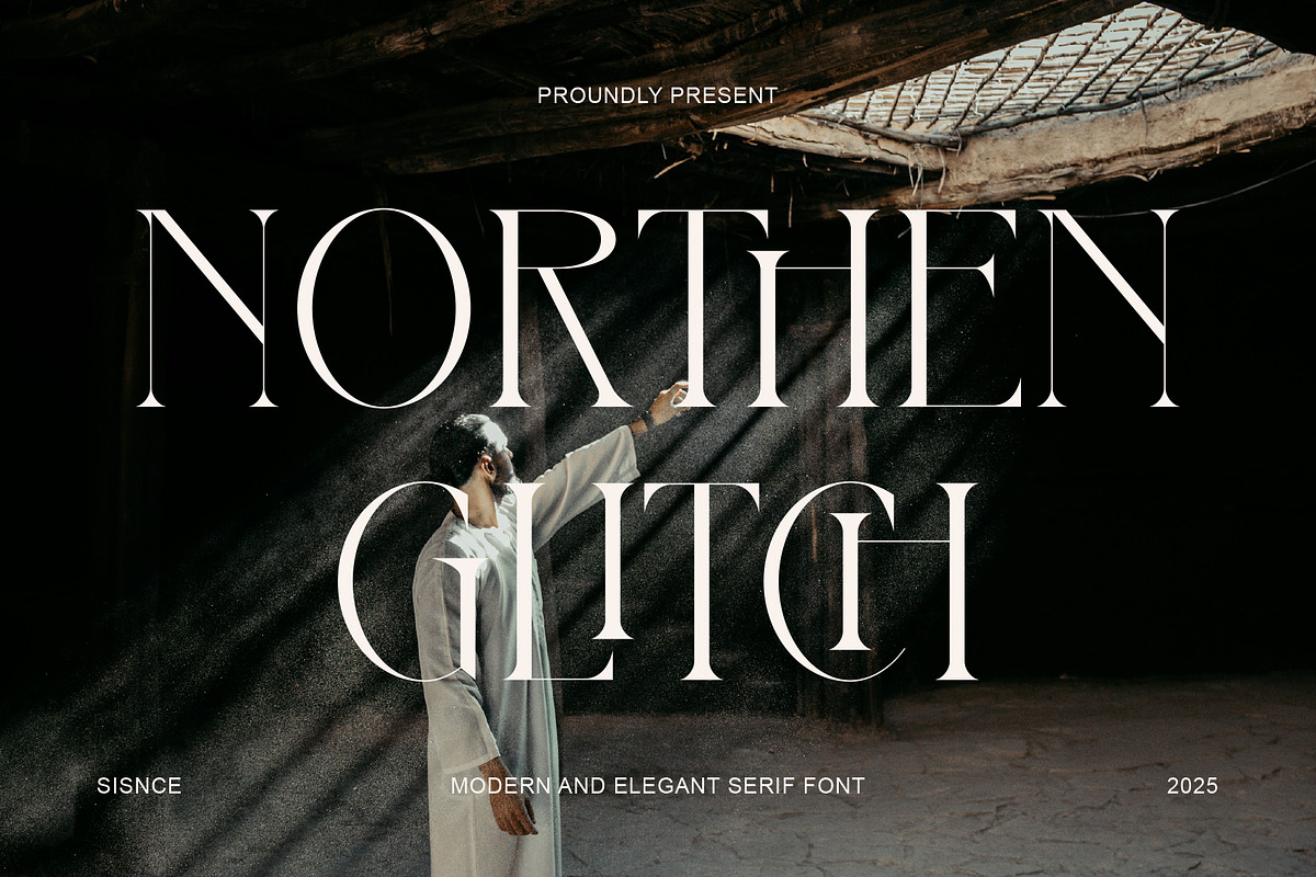 Northen Glitch, a Serif Font by Muflieart (Photo 1 of 10)
