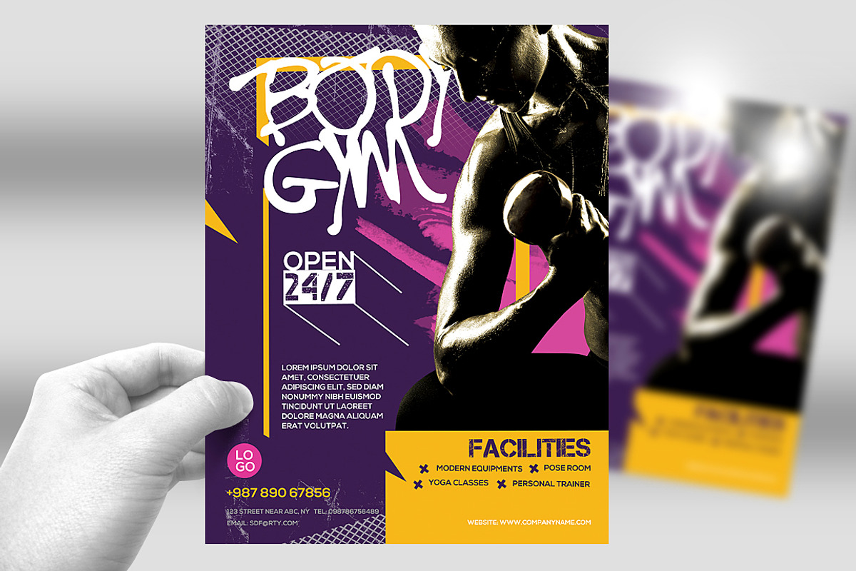 Fitness Flyer / Gym Flyer V8, a Flyer Template by Satgur Graphic Design (Photo 2 of 3)