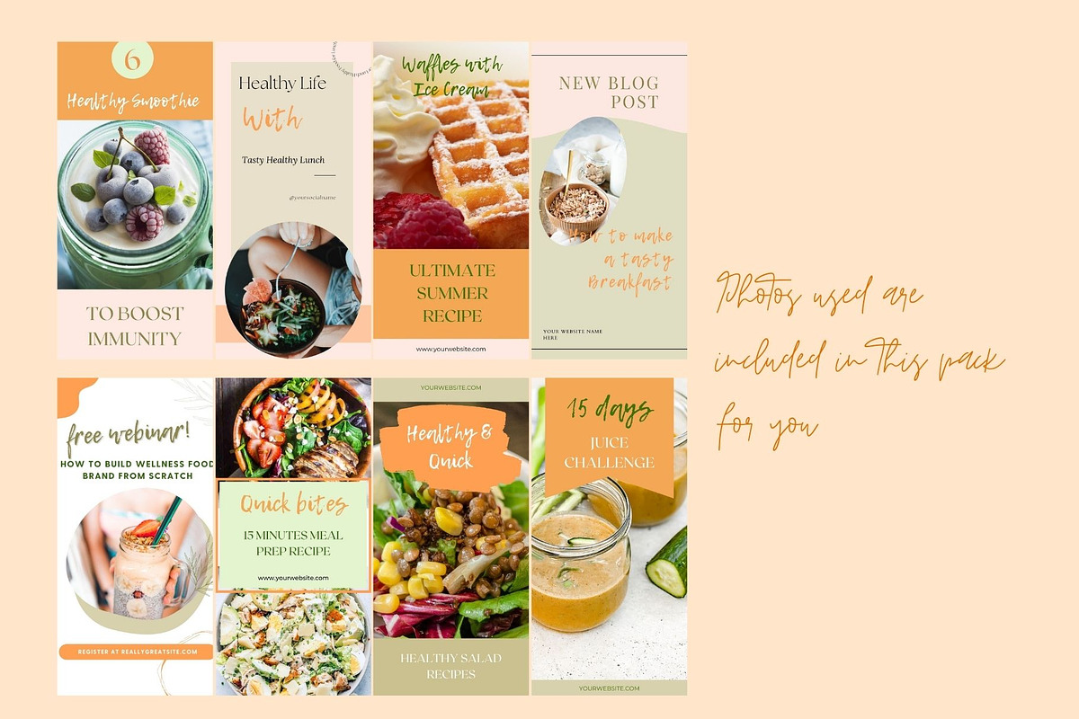 Pinterest Food Template Canva, a Social Media Template by Deepa Template Studio (Photo 4 of 10)