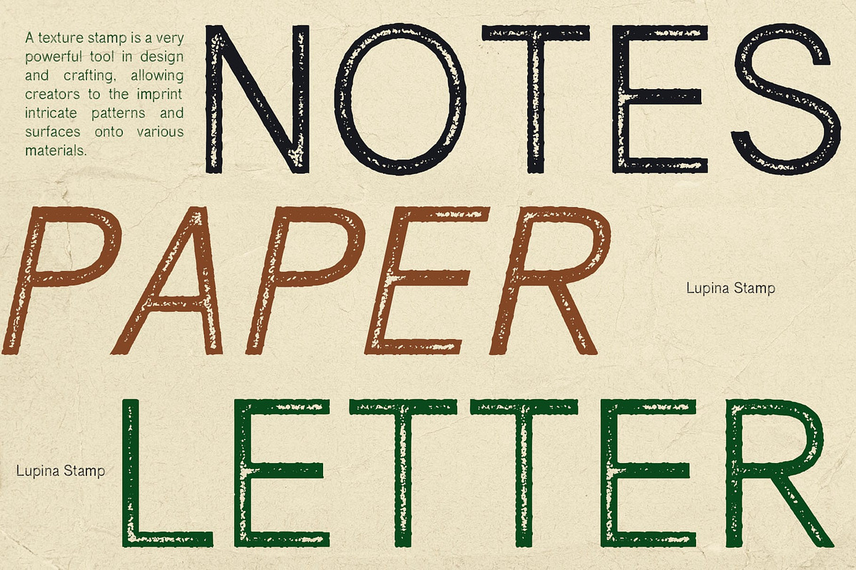 Lupina Stamp, a Sans Serif Font by Craft Supply Co. (Photo 2 of 8)