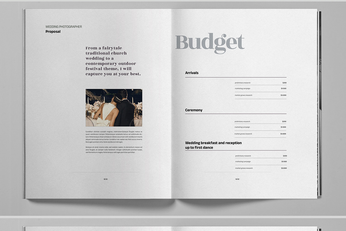 Wedding Event Photography Proposal, a Brochure Template by Boris Cupac (Photo 6 of 7)
