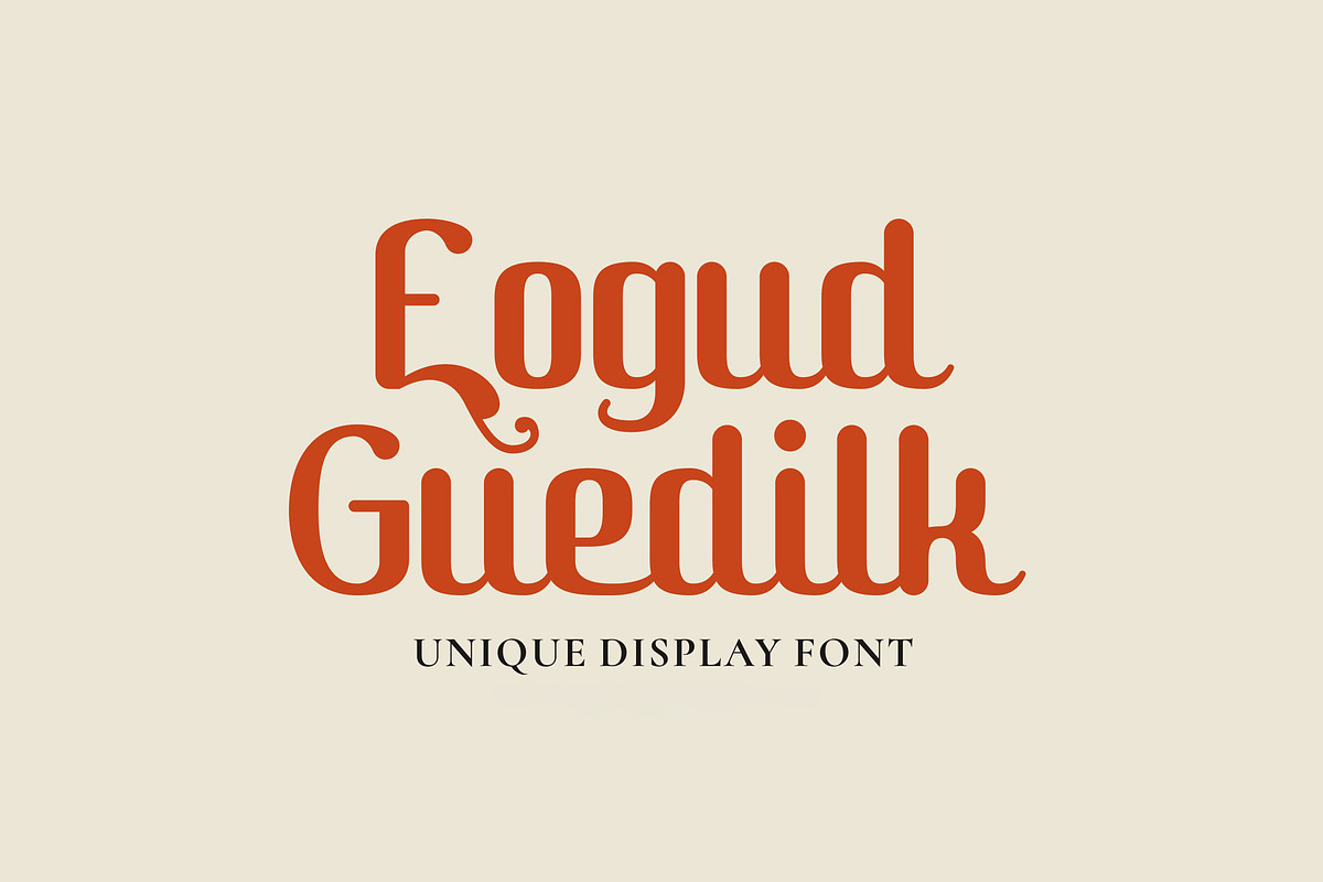 Eogud Guedilk - Retro Script Font, a Script Font by Imoodev (Photo 1 of 5)