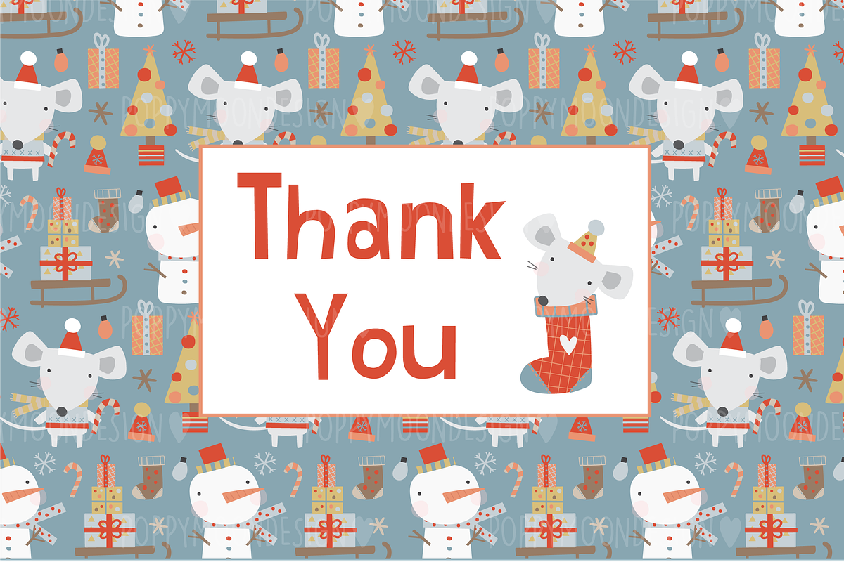 Merry Mice paper set, a Pattern Graphic by Poppymoondesign (Photo 3 of 3)