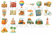 Travel Clipart Set, a Decorative Illustration by Pati Charm Studio (Thumbnail 2 of 8)