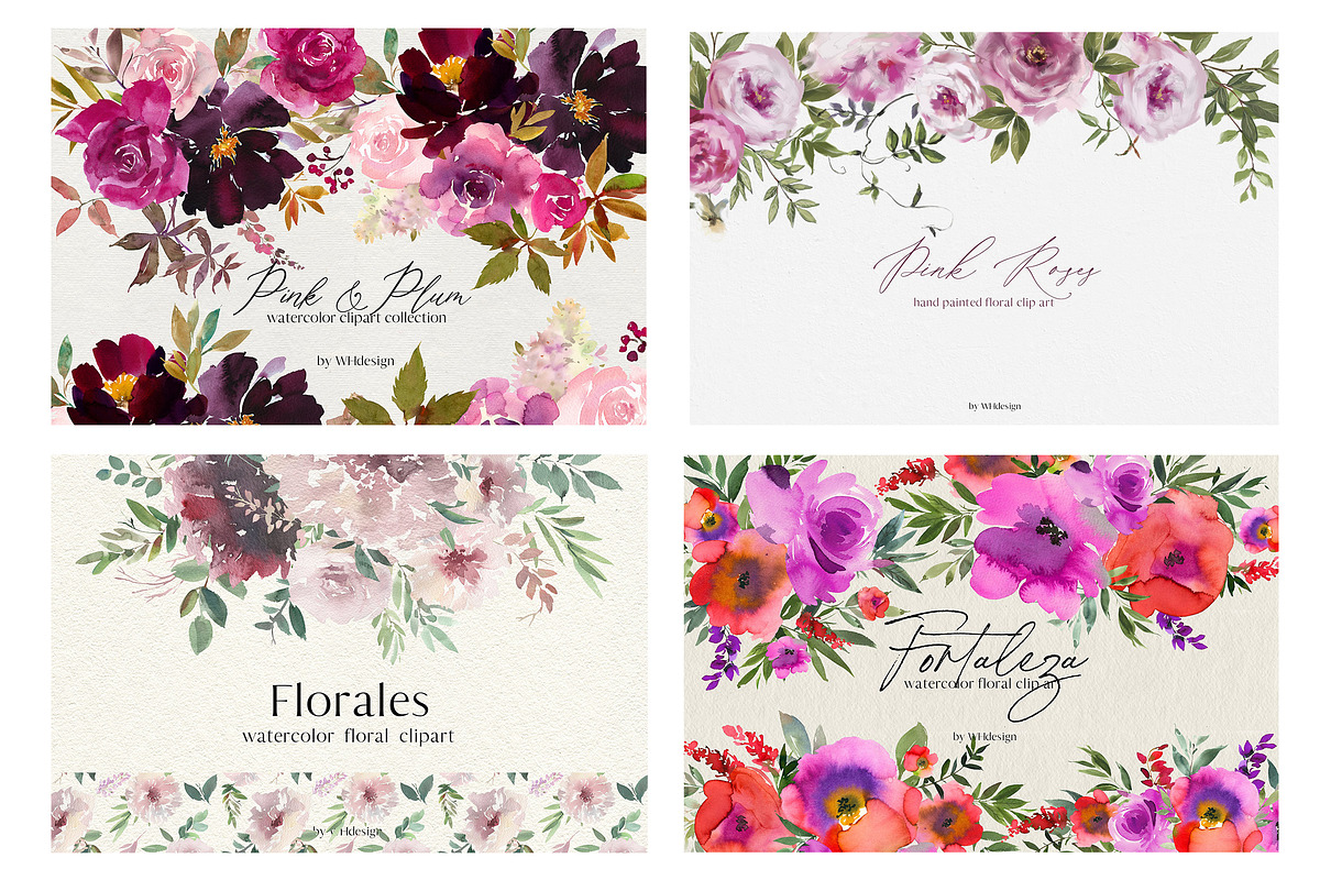 Watercolor Floral Bundle 90 in1, an Animal Illustration by whiteheartdesign (Photo 42 of 50)