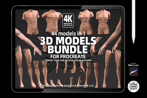 Procreate 3d Models 4K Bundle