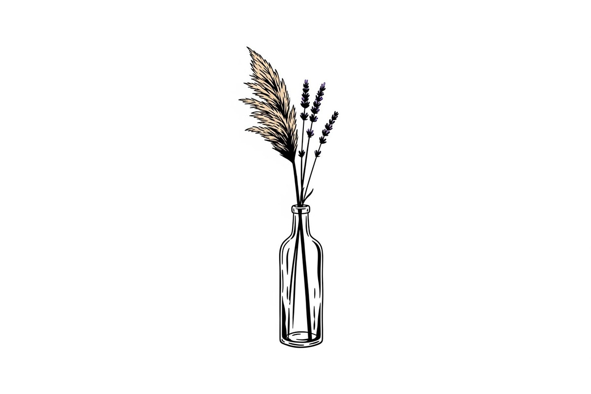 Pampas Grass Bottle Vase Bundle, an Illustration by Gaye Art (Photo 6 of 31)