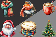 Cute Cartoon Christmas Clipart, an Illustration by Black Bird Studio (Thumbnail 4 of 6)