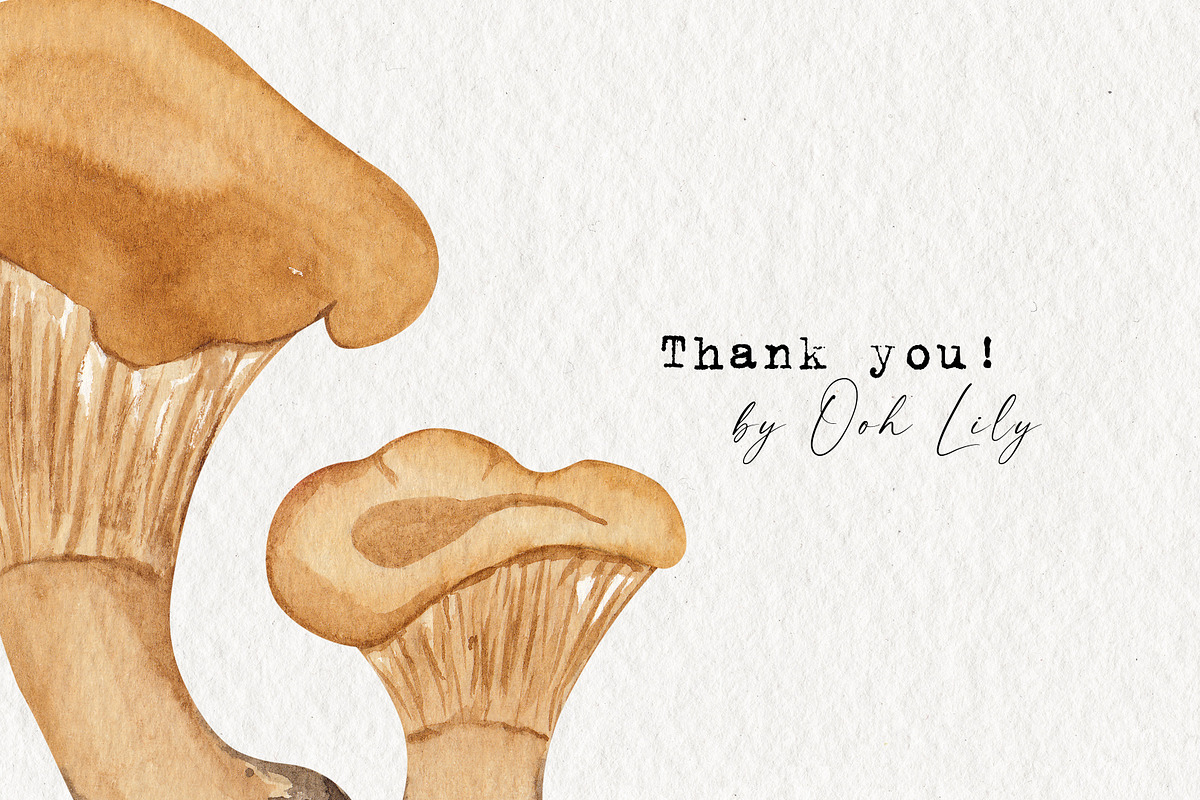 Mushrooms Watercolor Clipart, an Education Illustration by Ooh Lily (Photo 8 of 8)
