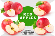 Cut red apples, an Object Graphic by Fruits+Veggies (Thumbnail 1 of 6)