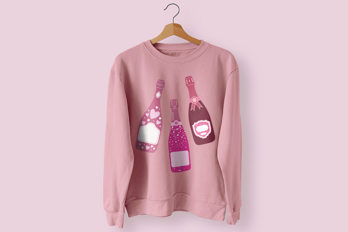 Pink Champagne Clipart, a Food Illustration by Teresa Art Store (Photo 3 of 9)