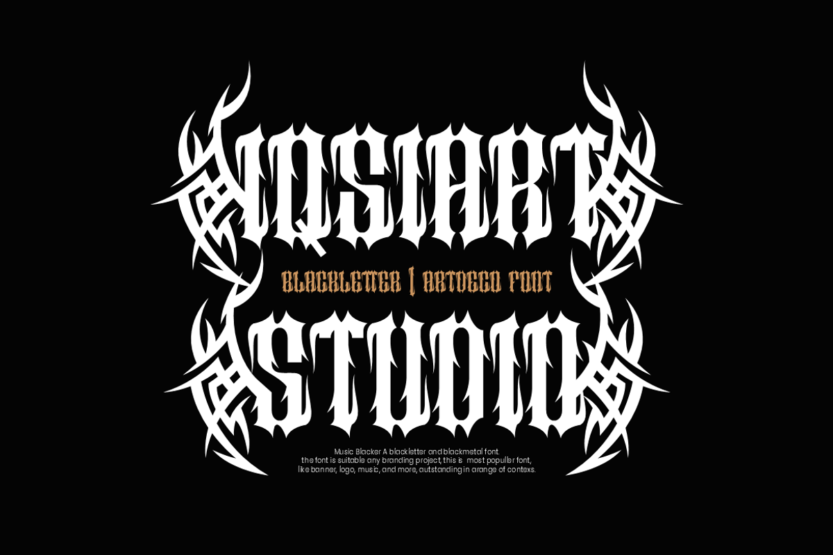 Music Blacker - Gothic Font, a Blackletter Font by Iqsiart Studio (Photo 8 of 11)
