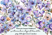 watercolor summer wildflowers clipar, an Illustration by GatewayDesign (Thumbnail 1 of 9)
