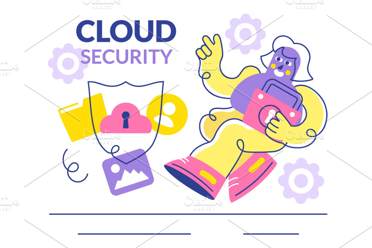 10 Cloud Security Illustration, a Technology Illustration by denayunebgt (Photo 4 of 4)