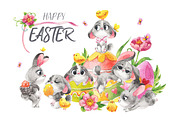 Happy Easter watercolor set, a Background Graphic by KatBranchArt (Thumbnail 2 of 7)