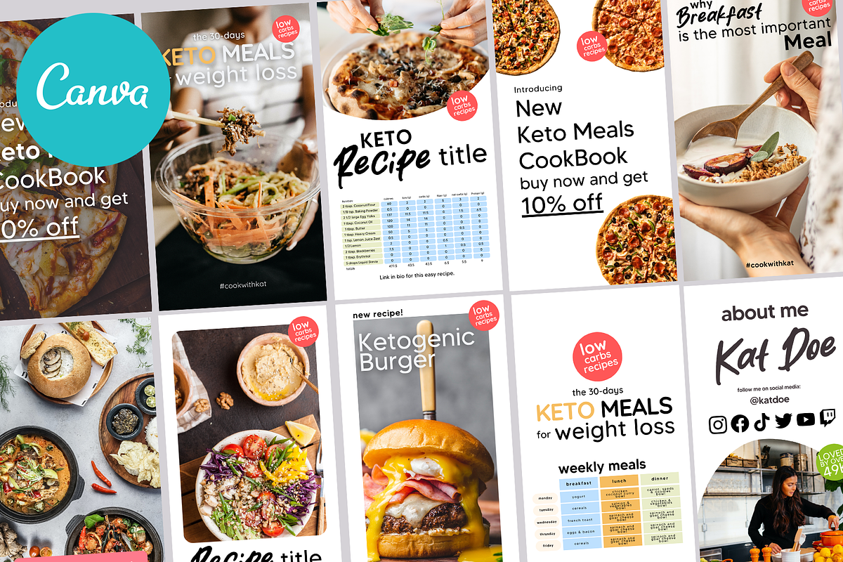 Canva Keto Recipes Cookbook Template, a Magazine Template by DeLaGranSiete (Photo 10 of 11)