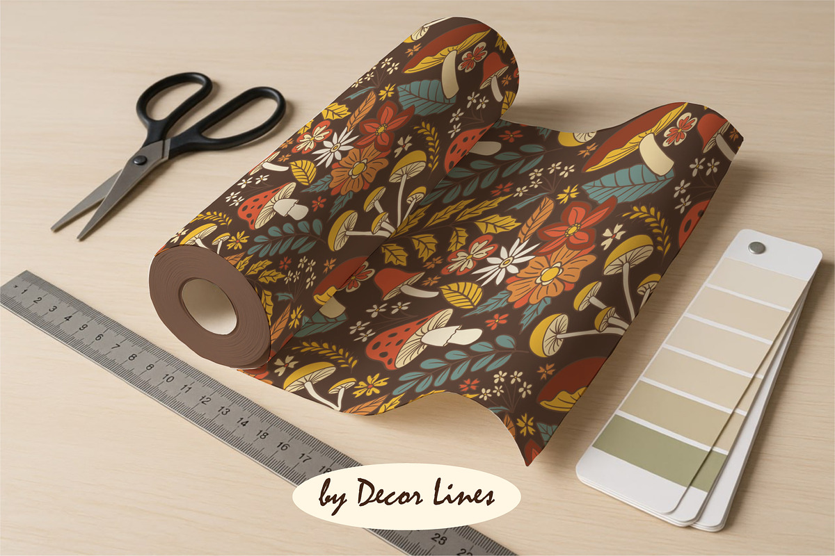 Retro 70s style wallpapers, a Decorative Illustration by Decor Lines (Photo 2 of 9)