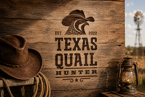 Bobwhite Quail Cowboy Hat Hunt Logo