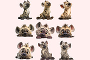 Hyenas PNG Clipart Bundle, a Graphic by M9 Design (Thumbnail 2 of 10)