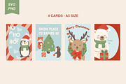 Christmas Animal Clipart & Patterns, an Animal Illustration by MayBay Studio (Thumbnail 5 of 5)