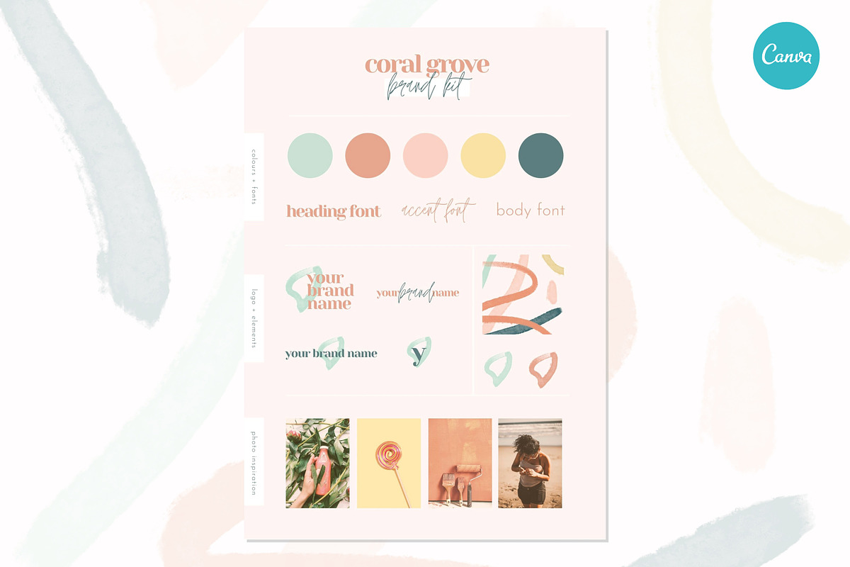 Coral Grove Summer Beach Brand Kit, a Branding & Logo Template by CreativeWilderness (Photo 2 of 11)