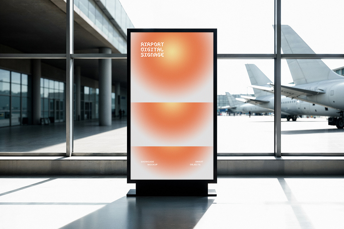 Airport Digital Screen Mockup, an Advertising Mockup by Design Squad (Photo 3 of 4)