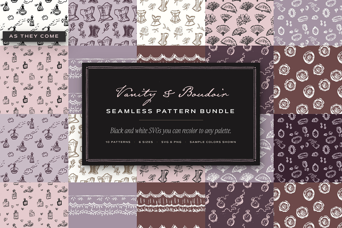 Vanity & Boudoir Seamless Patterns, a Pattern Graphic by The October Creative (Photo 1 of 12)
