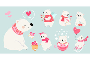 Valentines day bears. Polar bear, an Animal Illustration by Valerie Bodnar