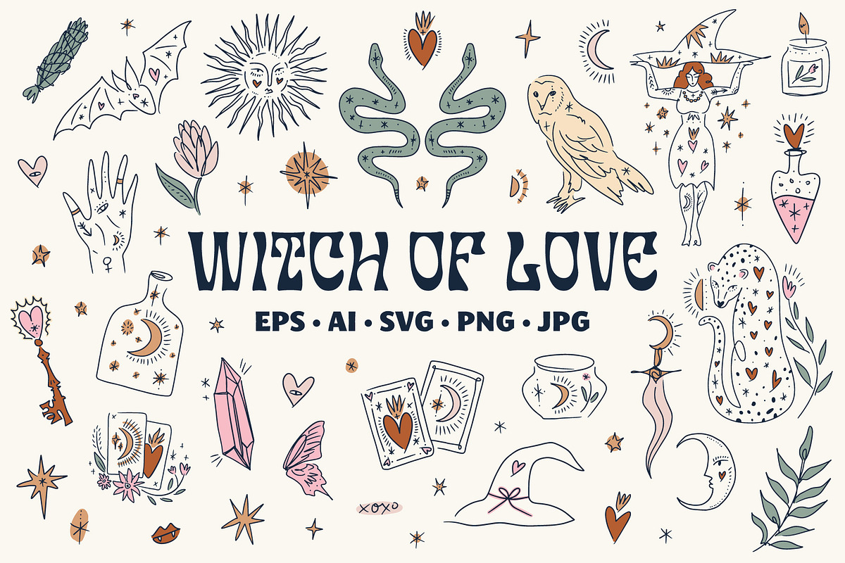 Witch of Love Bundle, an Object Illustration by Annie Konst (Photo 1 of 15)