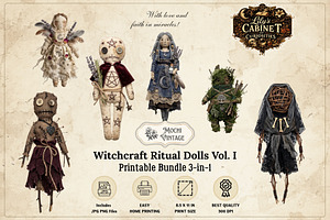 Witchcraft Clipart Paper Dolls