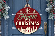 Home For Christmas Door Hanger SVG, an Object Graphic by Libby Wishes (Thumbnail 3 of 4)