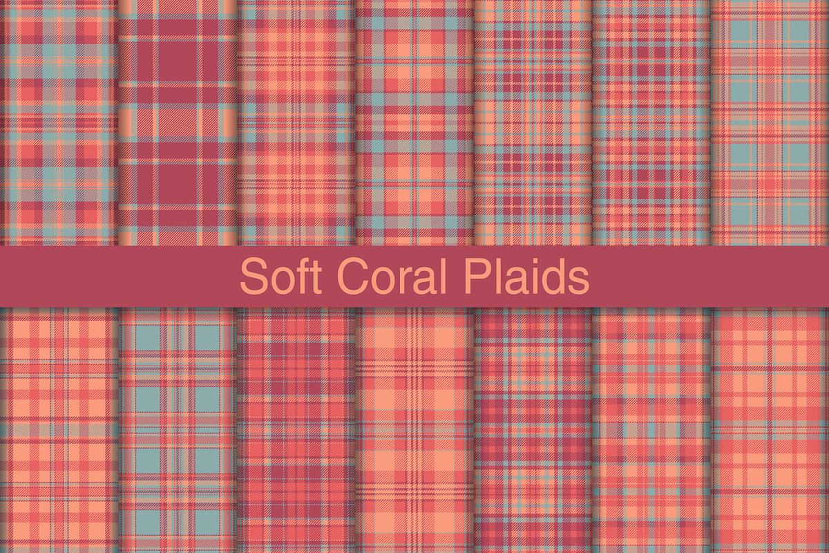 #234 Soft Coral Color Plaids, a Pattern Graphic by Plaid4You (Photo 1 of 5)