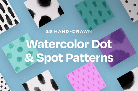 25 Watercolor Dot and Spot Patterns