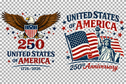 Patriotic USA Clipart 4th July PNG, a Seasonal Illustration by SugarCloudStudioArt (Thumbnail 5 of 5)